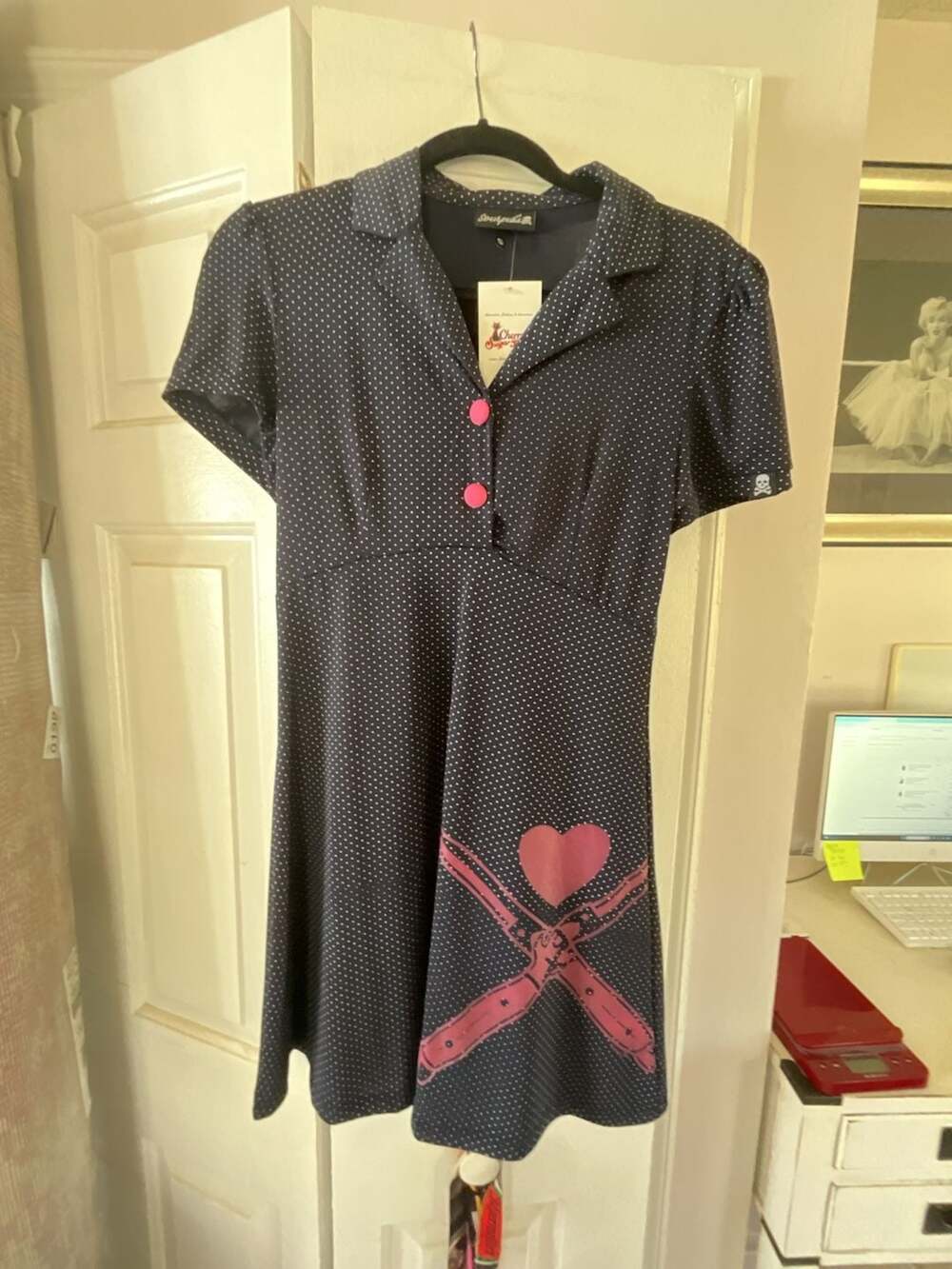 Sourpuss Polka Dot Alternative Rockabilly Switchblade Rosie Dress